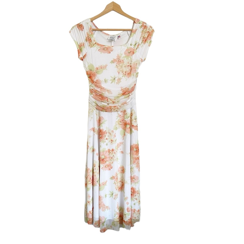 Vintage 90s Jody California Floral Y2K Ruched Fairycore Mod Dress sz 5/6